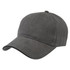 A grey cap with a soft fabric finish, featuring a curved brim and a logo on the front.