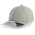 A light grey cap with a mid visor and a branded label on the side.