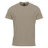 A khaki short sleeve tee with a round neckline and a logo on the tag. Ideal for casual wear.