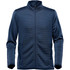 A men's Andorra jacket in navy blue with a textured pattern, featuring a full zip and side pockets.