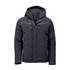 Men's Steelhead Thermal Jacket in black, featuring a hood and zippered pockets, with a logo on the sleeve.