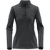 A women's black base thermal 1/4 zip jumper with long sleeves and a fitted design, featuring a subtle texture.
