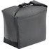 A grey cooler bag featuring a sturdy handle and a secure closure, ideal for keeping items cool.