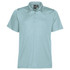 A light blue Men's Eclipse Pique Polo shirt with a classic polo collar and a logo.