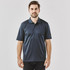 A navy polo shirt for men featuring a classic collar and short sleeves, with a logo on the sleeve.