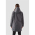 A grey Women's Fairbanks 5-in-1 System Jacket with a hood, viewed from the back, featuring a minimalist design.