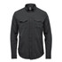 Men's Azores Quick Dry Shirt in dark green, featuring long sleeves, button-up front, and two chest pockets.
