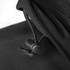 A close-up of the adjustable neck cinch on a black men's jacket, featuring a toggle and drawstring for a snug fit.