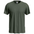 A men's classic T-shirt in olive green, featuring short sleeves and a round neckline, with a logo on the tag.