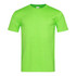 A bright green fitted T-shirt with a round neck and short sleeves. It features a small logo on the label.