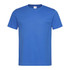 A blue heavyweight crew neck t-shirt featuring a logo tag. The shirt has short sleeves and a classic fit.