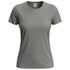 A women's classic T-shirt in a muted green colour, featuring a round neckline and short sleeves. It has a small logo.
