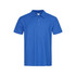 A solid blue men's heavyweight polo shirt with a classic collar and a logo on the chest.
