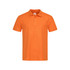 An orange heavyweight polo shirt with a collar and short sleeves, featuring a small logo.