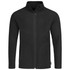 A men's active fleece jacket in black, featuring a full zip, high collar, and side pockets. It has a logo on the hem.