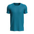 A teal men's active sports T-shirt featuring a round neckline and short sleeves. It includes a branding logo.