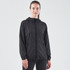 A women's black Mistral fleece jacket featuring a front zipper and hood, with a logo present.