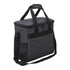 A charcoal grey cooler bag with dual handles, a shoulder strap, and a side mesh pocket. It features a branded logo.