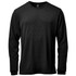 A black men's crew neck shirt with long sleeves and a textured fabric. It features a logo on the chest.