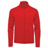 A red performance jacket with a zip front and high collar, featuring a logo on the chest.
