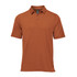 A short-sleeved polo shirt in a warm orange colour, featuring a collar and a logo on the chest.