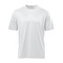 A plain white T-shirt featuring short sleeves, designed as a men's casual tee. It includes a logo on the label.