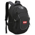 A black Swissdigital Stealth Vector Backpack with multiple compartments and a logo. Features padded shoulder straps.
