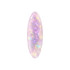 An oval iridescent hair clip, featuring shades of pink and purple with a textured surface. It has a logo visible on it.