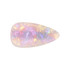 A teardrop-shaped iridescent alligator hair clip with a shimmering, multi-coloured surface.