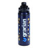 A drink bottle featuring a dark blue design with patterned accents and a logo. It has a flip-top lid.