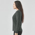 A long-sleeve women's tee in dark green, featuring a fitted design with a crew neckline and long sleeves.