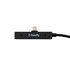 A charging cable in black with a robust design and a logo, featuring a USB-C connector on one end.