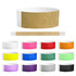 A collection of Tyvek adult wristbands in various colours, including white, pink, red, green, and more, with a textured finish.