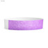 A lavender Tyvek wristband, 19mm wide, featuring a plain design with a logo. Suitable for events and exhibitions.