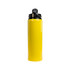 A drink bottle featuring a vibrant yellow exterior and a flip straw lid design. The bottle has a capacity of 750ml.