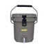 A grey 7L ice bucket with a black handle and silver faucet, featuring a logo on the front.
