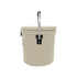 A 12L ice bucket in beige with a silver handle and a black latch, featuring a logo on the side.
