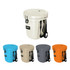 A 15L ice bucket available in blue, beige, grey, and orange, featuring a handy rope and a logo.