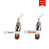 A regular triple folding RPET umbrella in black and orange, featuring a wooden handle and a logo.