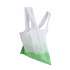 A foldable shopping bag in white and green, featuring a subtle dotted pattern and shoulder straps, with a logo.
