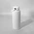 A drink bottle in white with a screw-top lid and a logo. Lightweight and designed for easy handling.