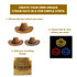 A collection of straw hats in brown, red, and blue, featuring LED wire accents and a logo on each hat.