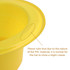 A yellow PVC top hat with a glossy finish, featuring a slight crease at the edge. It has a logo on the surface.