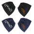 Boot covers in black and navy, featuring logos in white and orange, designed for footwear protection.