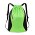 A bright green sports drawstring backpack with black accents and adjustable shoulder straps.