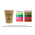A compostable kraft paper cup in brown with a logo, alongside colour samples of white and brown kraft paper.
