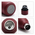 A drink bottle in deep burgundy, featuring a sleek design with a stainless steel interior and a branded lid.