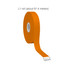 An orange satin polyester ribbon roll, approximately 91.4 meters long and 16mm wide, with a central core.