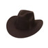 A classic felt fedora cowboy hat in black, featuring a smooth finish and a wide brim.