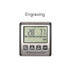 A digital oven thermometer with a stainless steel frame and a large display showing temperature readings.